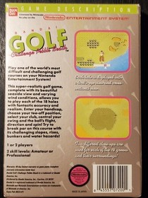 Bandai Golf: Challenge Pebble Beach (Nintendo NES, 1989) Box & Manual [NO GAME]