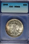 1945 ICG MS66 WALKING LIBERTY HALF DOLLAR #B50778