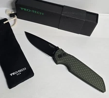 Pro-Tech Knives INT-106 Green TR-3 Integrity Relic Black DLC S35VN Manual Knife