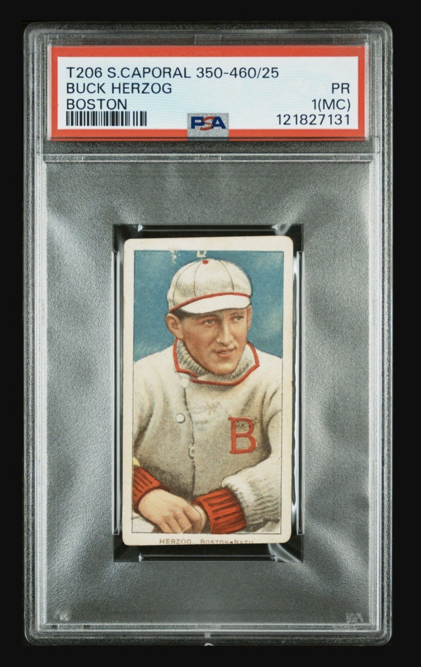 Buck Herzog 1909-11 T206 Sweet Caporal 350-460 LABEL ERROR Boston