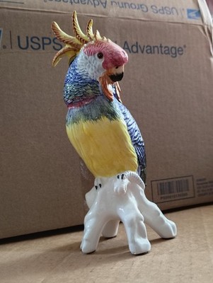 Chelsea House Parrot Cockatoo Bird Figurine  Porcelain, Made In Italy