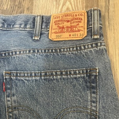 Levi's 550 Relaxed Straight Leg Jeans Mens W40 X L34 Blue Cotton Denim 40 X 34