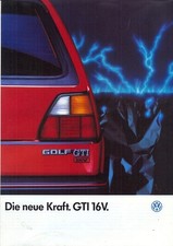 VOLKSWAGEN GOLF GTI GTi 16v Mk2 brochure vendita colore completo mercato tedesco 1985-86
