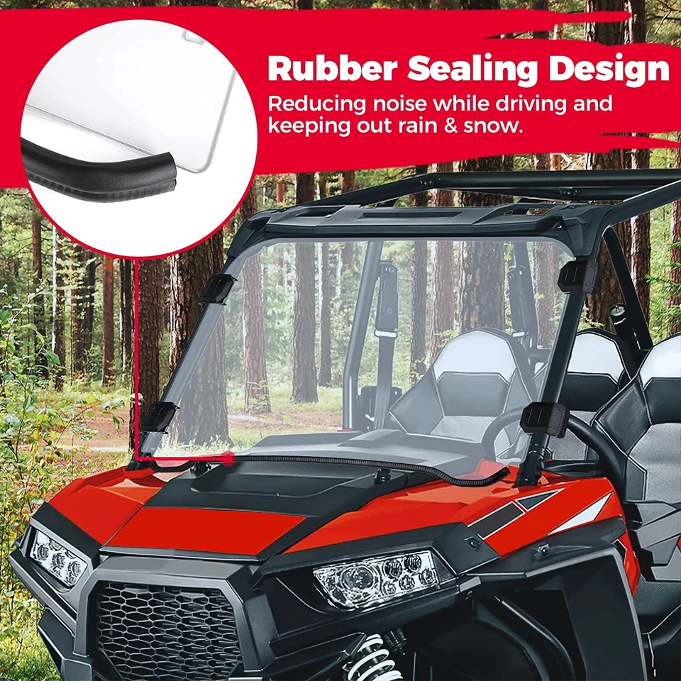 Parabrisas completo KEMIMOTO UTV para Polaris RZR 500 570 800 S 800 XP 4 900 2008-19 Foto 3 de 4