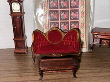 Vintage Concord Miniatures Lot 8 Pc Victorian Parlor Dollhouse Clock Chairs  1:1