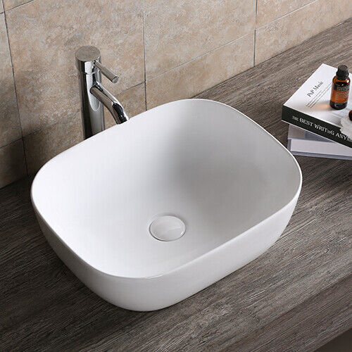 Design Handwaschbecken Aufsatz Waschbecken 51*40*14 cm in weiß mit Lotus Effekt - Bild 4 von 7