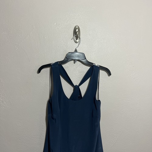 JCrew Twist Back Dress in Night Shadow Blue Sz 4 100% Silk A7548 - Picture 2 of 5