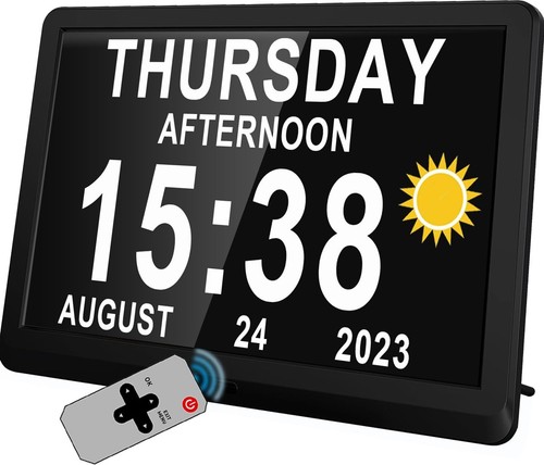 2024 NEW, 11.5 Inch Large Digital Calendar Day Clock, 19 Reminders Clocks for Me - Picture 2 of 7