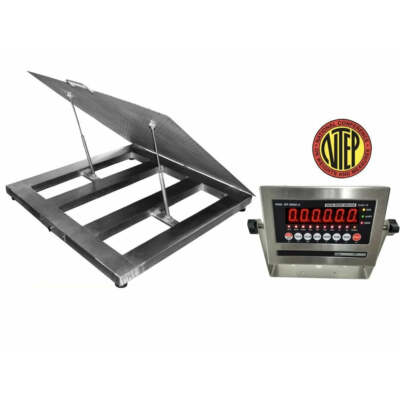 NTEP Industrial Lift Up Washdown 60  x 60  Floor Scale 5  x 5  Pallet 1,000 lbs