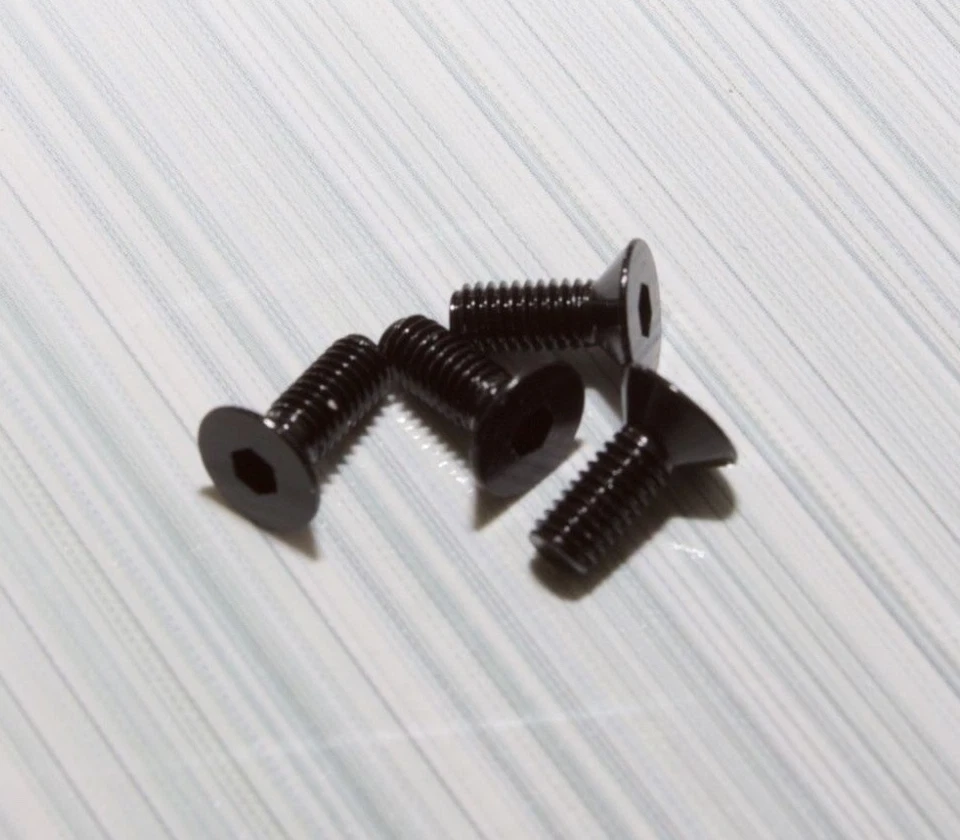 Square Alu Schrauben Senkkopf (Flachkopf) M3 DIN7991 (4 Stück) Schwarz Eloxiert