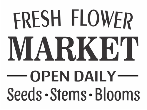 Stencil Joanie Fresh Flower Market Blooms Seeds Stems Garden Porch DIY Art Signs - Picture 4 of 9