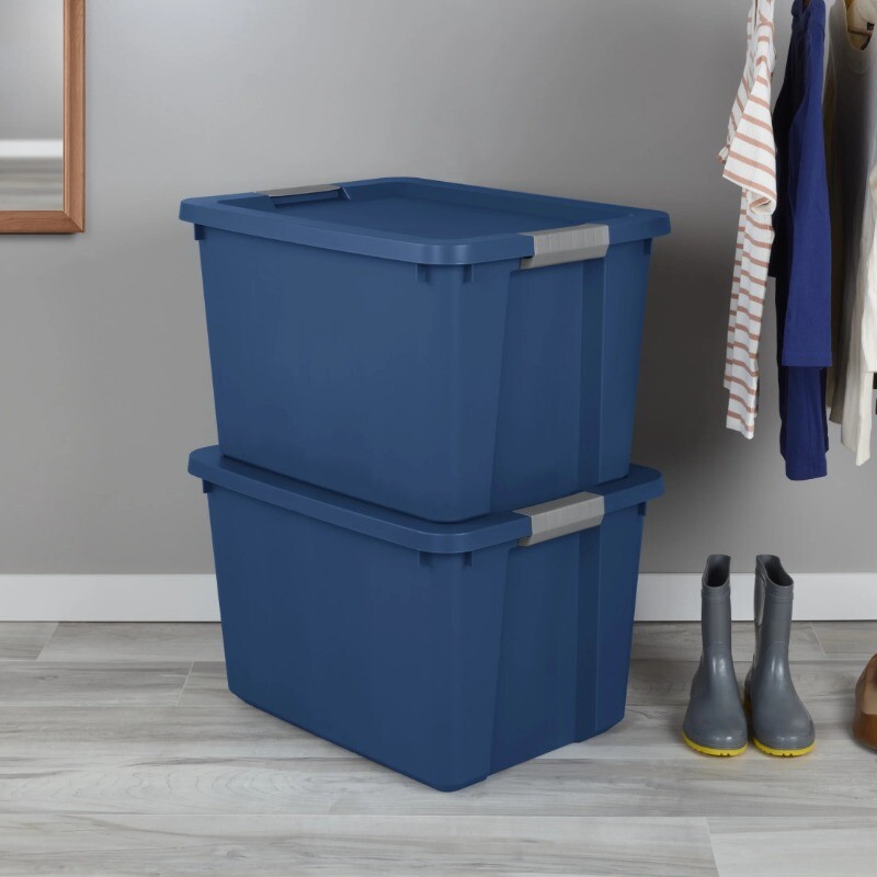 Sterilite Large Storage Bin, 20 Gallon Plastic Storage Container with Latch Lid