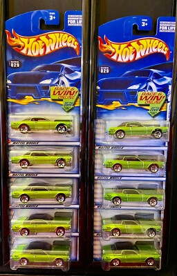 Hot Wheels 2002 First Editions '68 Cougar Green Flat Black Roof # 029  Lot of 10