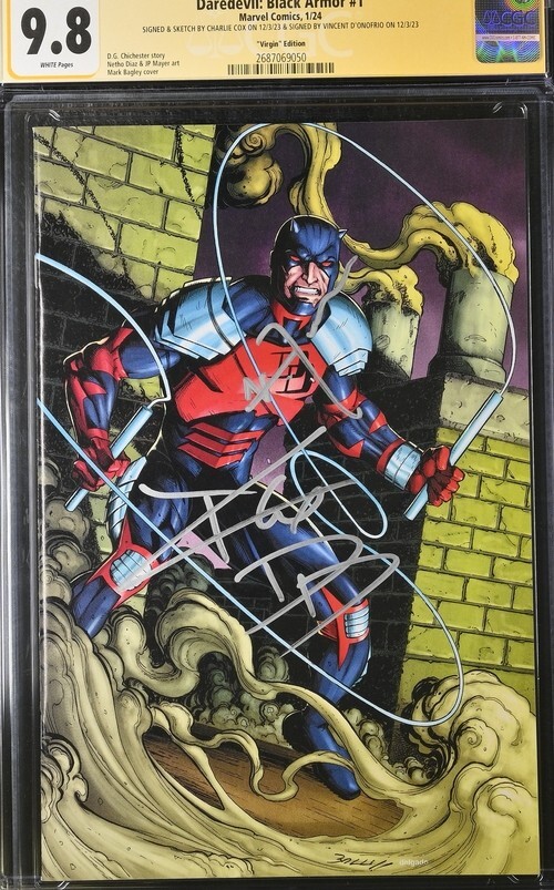 Daredevil: Black Armor #1 CGC SS 9.8 Signed Charlie Cox, Vincent D