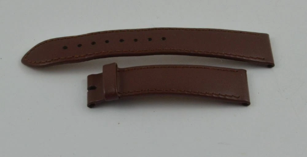 Bracelet de montre Hirsch en cuir véritable 24mm vert olive (Neuf avec emballage d'origine) à