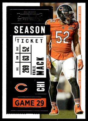 2020 Panini Contenders 81 Khalil Mack Chicago Bears Football Card