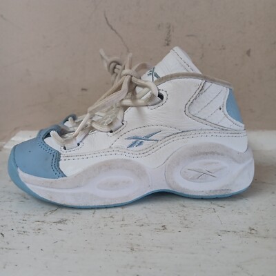 Reebok Question Mid Baby Blue Toe Kids Baby Toddler Size (HR1063)  Preowned