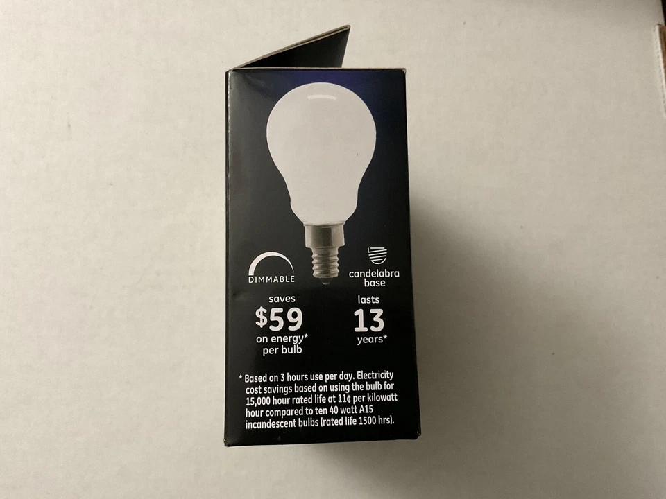 GE 33631 FROSTED 4W A15 E12 LED Dimmable Ceiling Fan Light Bulb X6- 2PKs - Image 3 of 4