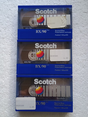 3x Scotch BX 90 MC Kassette Cassette Tape NEU und OVP
