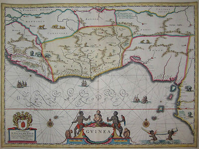 Guinea - Joan Blaeu - Detailreiche, seltene Karte von 1630 - Afrika, Africa