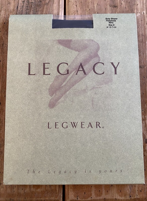 LEGACY Legwear BODY SHAPER Pantyhose~Size D~NAVY Nylon~Spandex~Cotton NWT