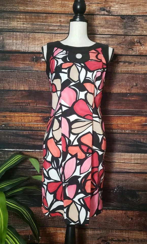 Vestido Jessica Howard Talla 6 Floral Hasta la Rodilla Sin Mangas Cremallera Trasera Foto 4 de 4