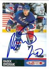 Radek Dvorak autographed Hockey Card (New York Rangers) 2003 Topps Total #344