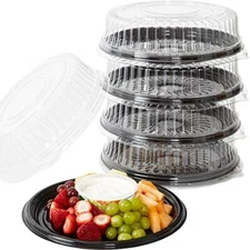 Large Plastic Catering Tray w/Dome Lid Stackable Party Platters by Avant Grub