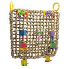 Parrot natural straw climbing net Bird toy Climbing toy Gnawing string toy