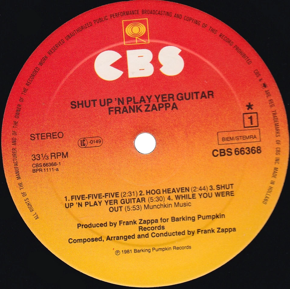 ∎ Frank Zappa : Shut Up 'n Play Yer Guitar - Photo 4/4