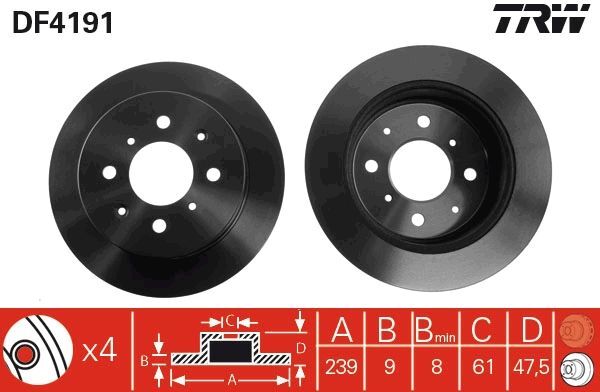 Hawk HTC4195 D&S Rear Brake Rotor | Dodge (SPF4195) main image 0