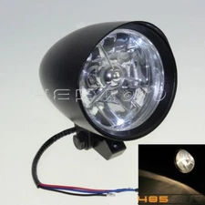 4.5“ Black Bullet Tri Bar Headlight For Harley Sportster XL Dyna Softail Chopper