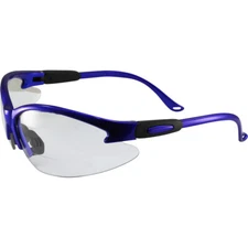 Global Vision Contender Bifocal Safety Glasses Blue Frame Clear 1.0 x  Lens