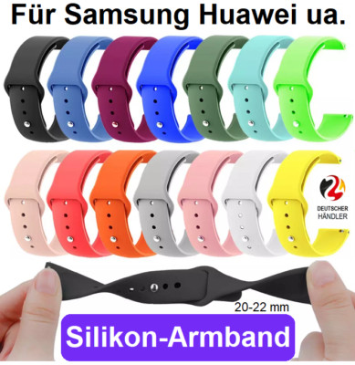 Silikon Armband für Samsung Galaxy GT 4 5 Huawei Amazfit Uhrenarmband 20-22mm 