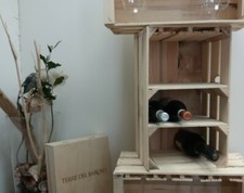 Cassette  casse della frutta in legno nuove porta bottiglie e bicchieri 50x30x27