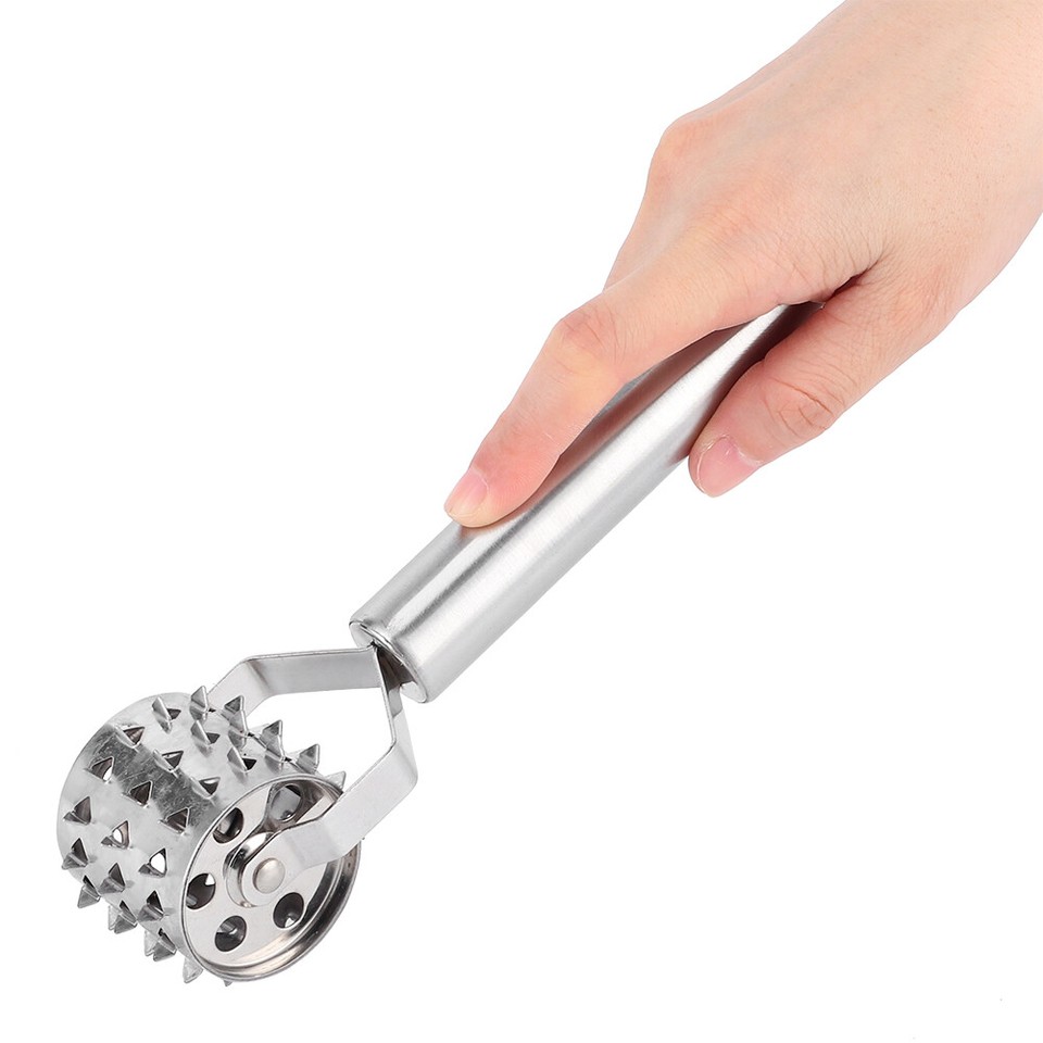 Stainless Steel Meat Tenderizer Roller Beef Steak Chicken Hammer