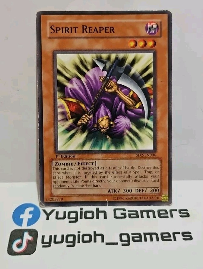 spirit reaper yugioh card YUGIOH SPIRIT REAPER COMMON SD2-EN006 1 ST EDITION HEAVY PLAYED