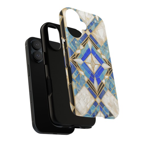 Blue Mosaic Gatsby Art Deco Phone Case iPhone 16 15 14 Galaxy S25 S24 S23 S22 - 第 28/237 張圖片