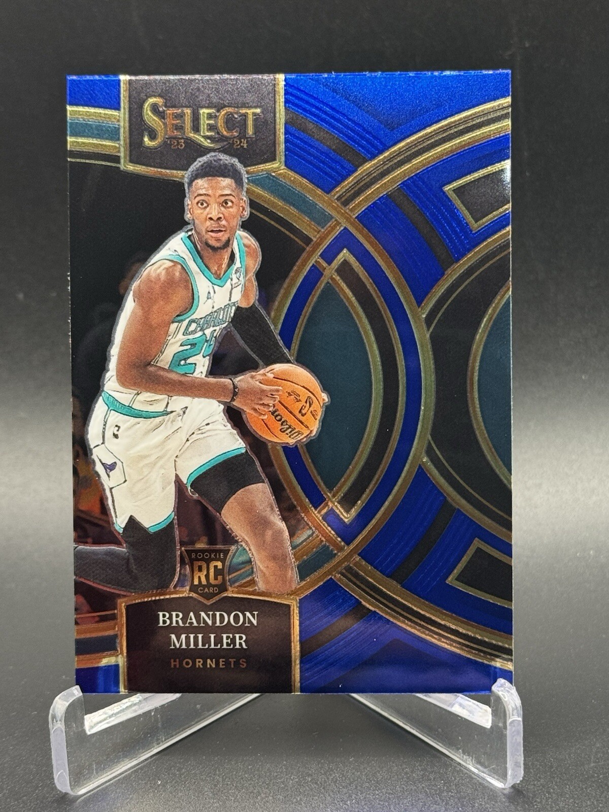 2023-24 Panini Select Premier Level Blue Silver Prizm #130 Brandon Miller RC