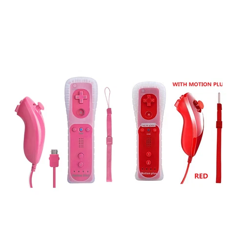 Built in Motion Plus Remote Controller &Nunchuck for Nintendo Wii /Wii U Console