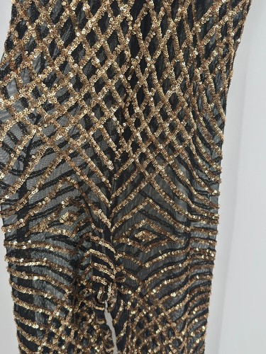Slick it Up New York Mens Black Gold Sequin Short Sleeve Jumpsuit Sz S - Picture 6 of 10