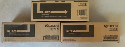 Genuine Kyocera TK-132 Black Toner Kit Cartridge  Quantity 3 OEM
