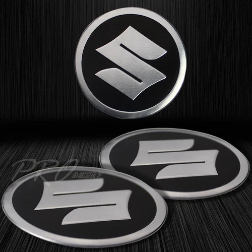 2-Tone 6.25" Black GSXR Logo Emblem+Brushed Metal Suzuki Fairing Badge Sticker - Picture 2 of 6
