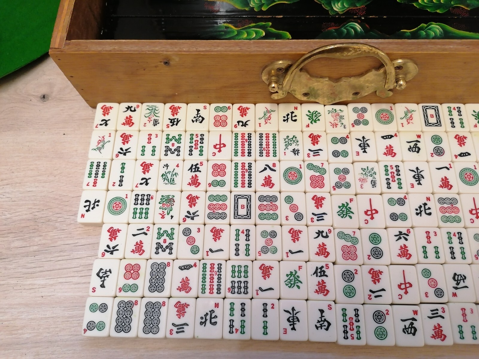 vintage mahjong wooden boxed with wooden trays eBay