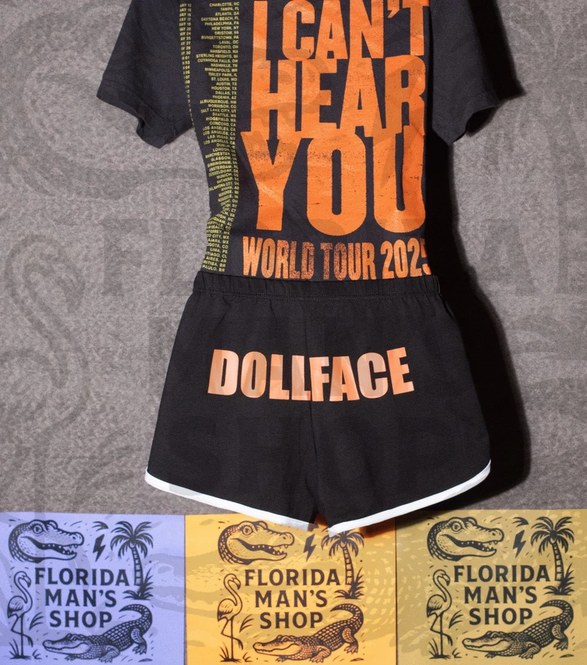 PIERCE THE VEIL Official 2025 - I Can't Hear You Tour - 'DOLLFACE' Womens Shorts - Image 3 of 4