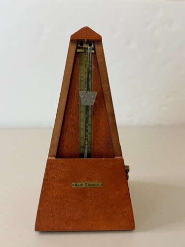 Vintage 1964 Seth Thomas No. 8 Wooden Metronome - Working (Missing Front Cover)