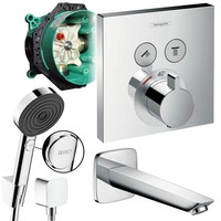 Hansgrohe Unterputz Wannen Set, Shower Select Thermostat, Logis Wanneneinlauf Up