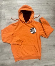 Dragon Ball Z Authentic Orange Large Pullover w/Face Covering Sweatshirt Size S