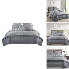 Home Soft Things 7 Piece Quilt Set King Size 102" x 90" Gray Gold