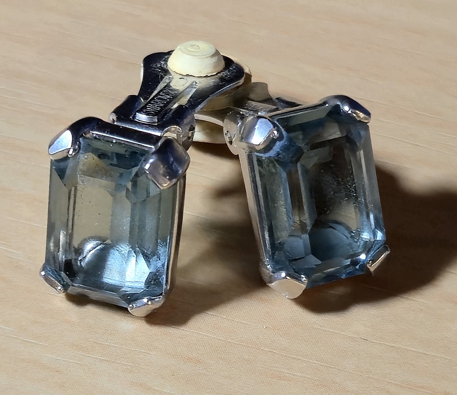 SWAROVSKI SILVER AQUA-MARINE  RECTANGULAR CUT EME… - image 7